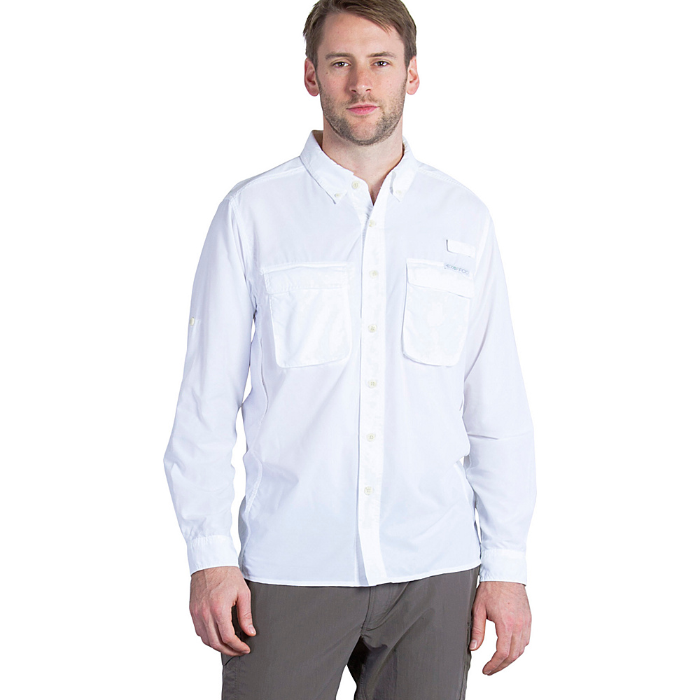 ExOfficio Mens Air Strip Long Sleeve Shirt S White ExOfficio Men s Apparel