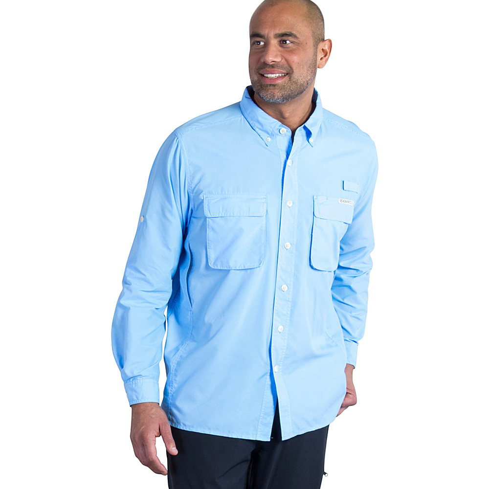 ExOfficio Mens Air Strip Long Sleeve Shirt XL Light Lapis ExOfficio Men s Apparel