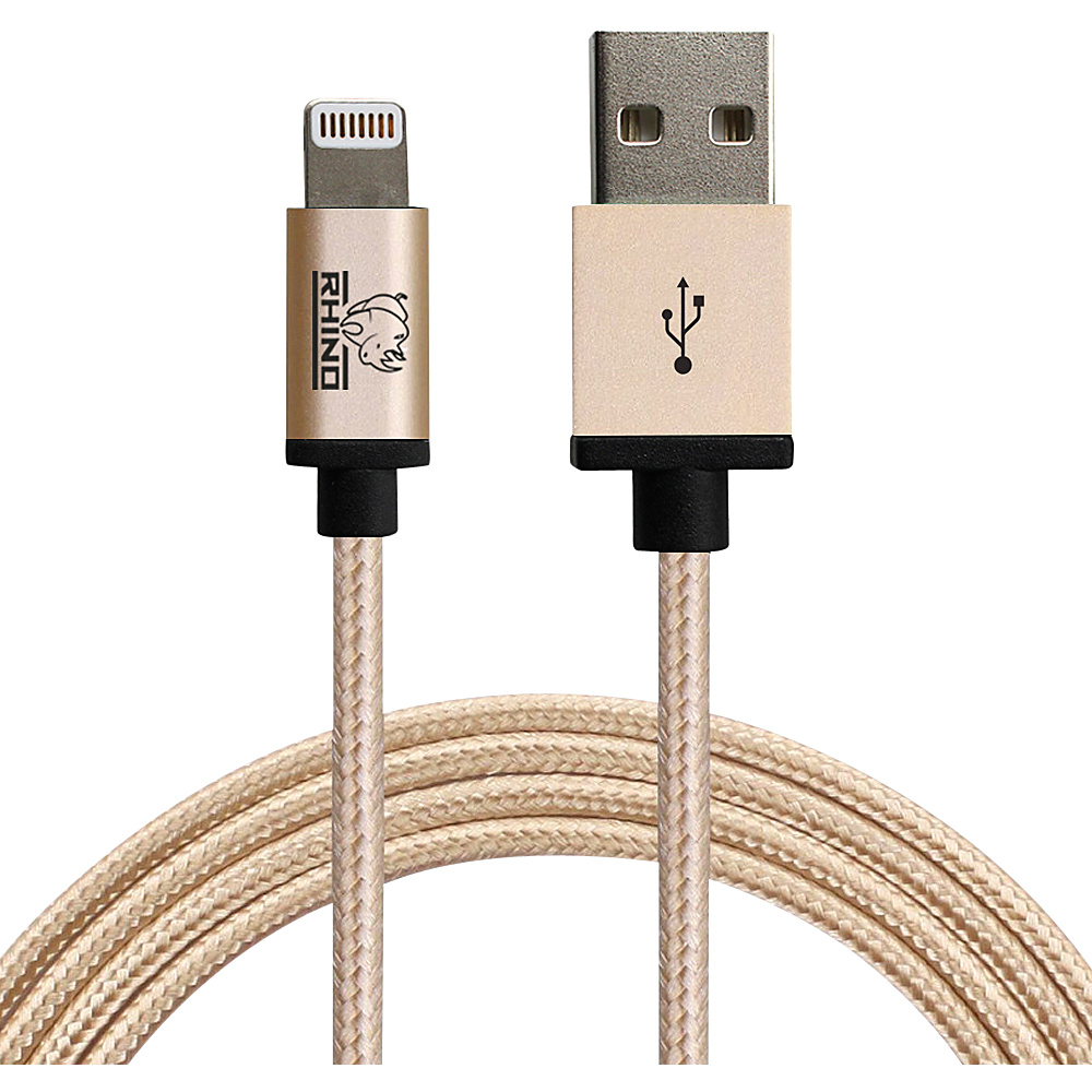 Rhino Paracord Sync Charge 1 meter MFI Lightning Cable Gold Rhino Electronic Accessories