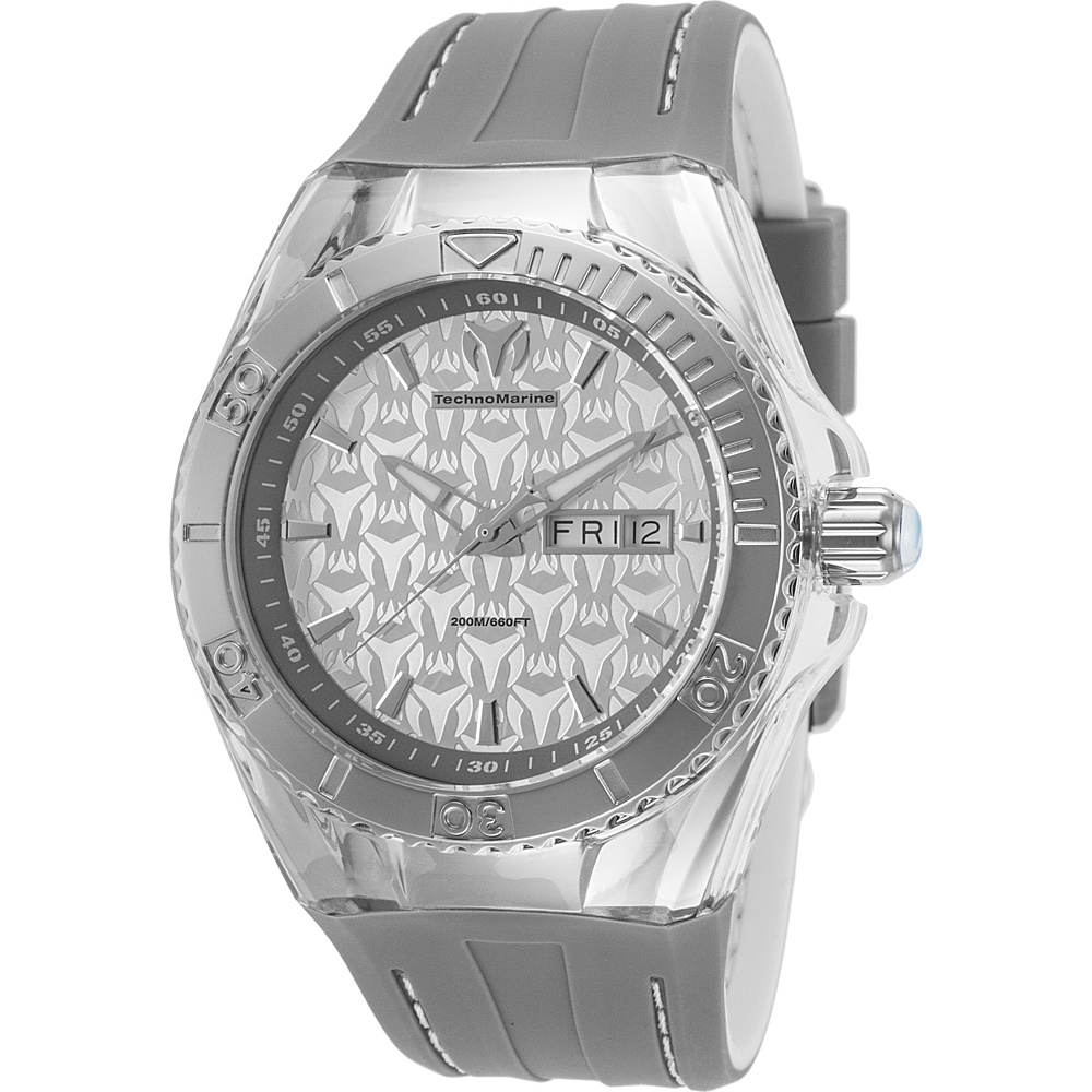 TechnoMarine Watches Mens Cruise Monogram Silicone Band Watch Grey White TechnoMarine Watches Watches
