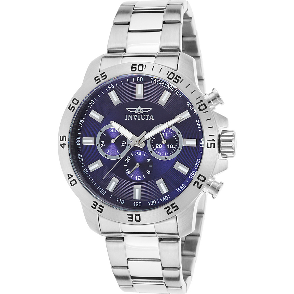 Invicta Watches Mens Specialty Multi Function Stainless Steel Watch Silver Purple Invicta Watches Watches