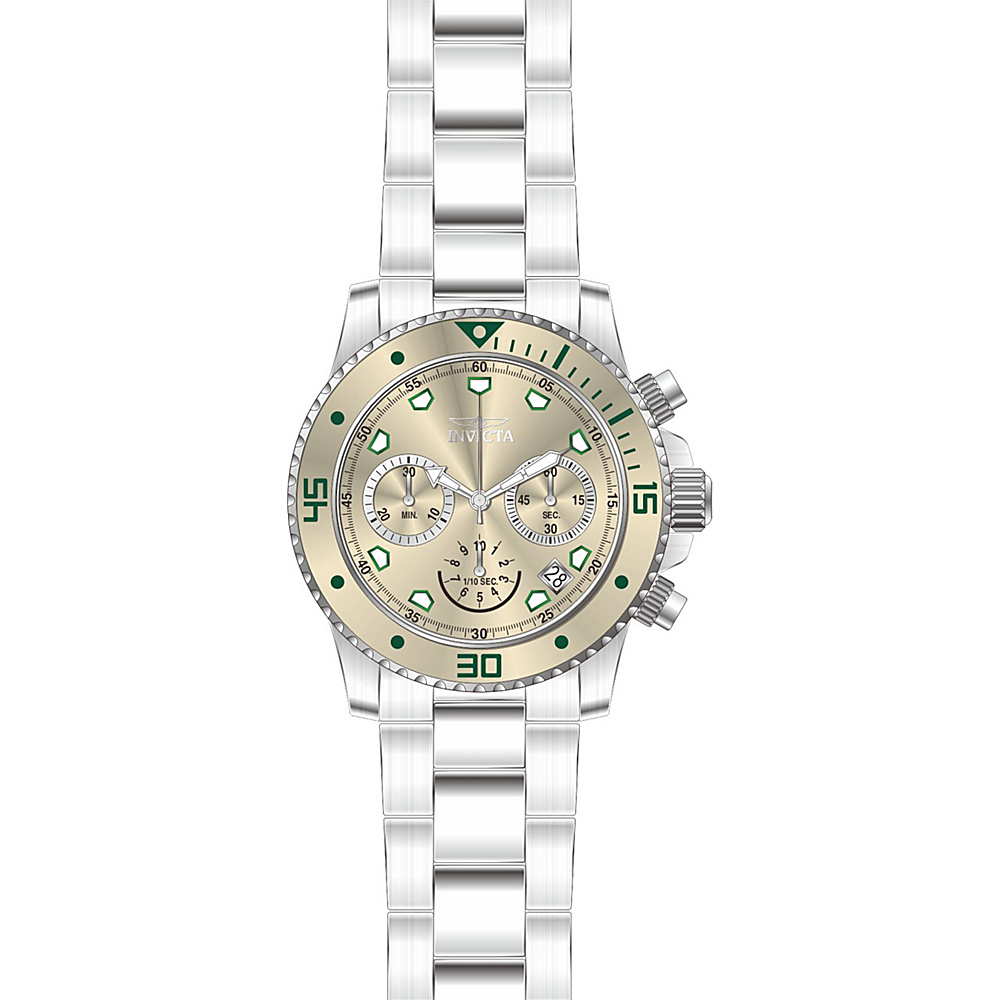 Invicta Watches Mens Pro Diver Chronograph Stainless Steel Watch Silver Invicta Watches Watches