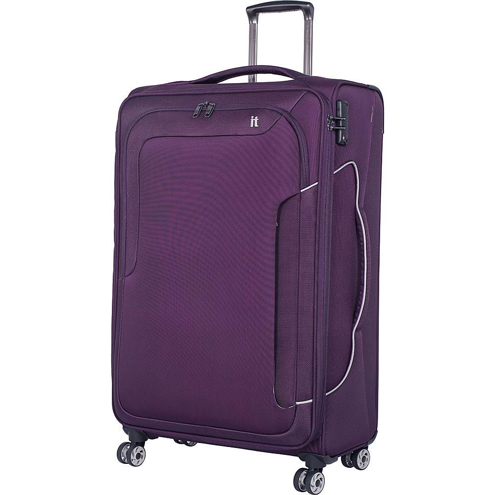 it luggage Amsterdam III 8 Wheel 31.3 Inch Spinner Potent Purple it luggage Softside Checked