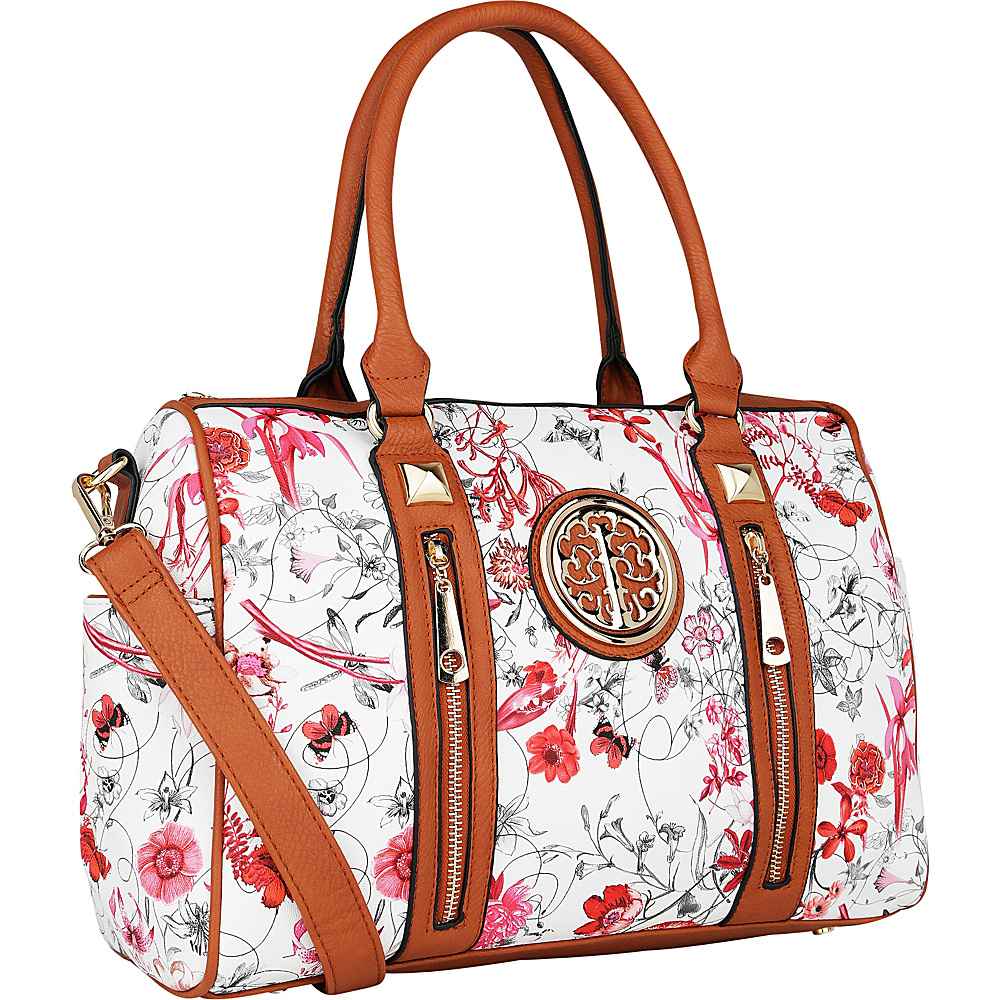 MKF Collection Bloom Floral Print Overnight Satchel Red MKF Collection Manmade Handbags