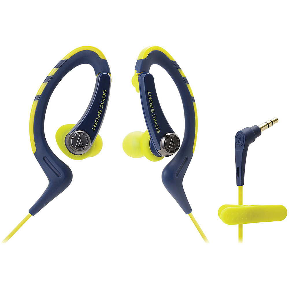 Audio Technica ATH SPORT1NY SonicSport In ear Headphones Blue Yellow Audio Technica Headphones Speakers