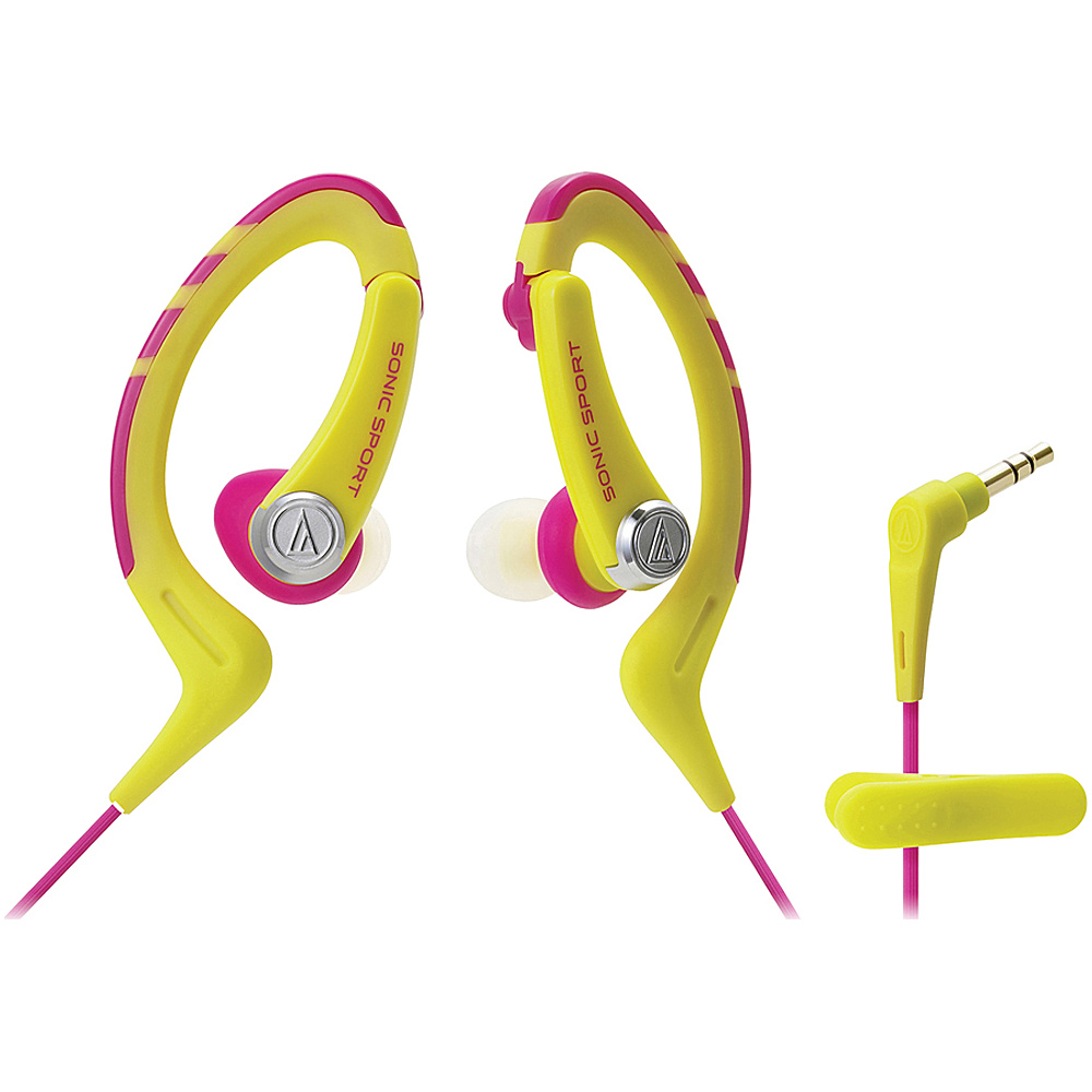 Audio Technica ATH SPORT1NY SonicSport In ear Headphones Yellow Audio Technica Headphones Speakers