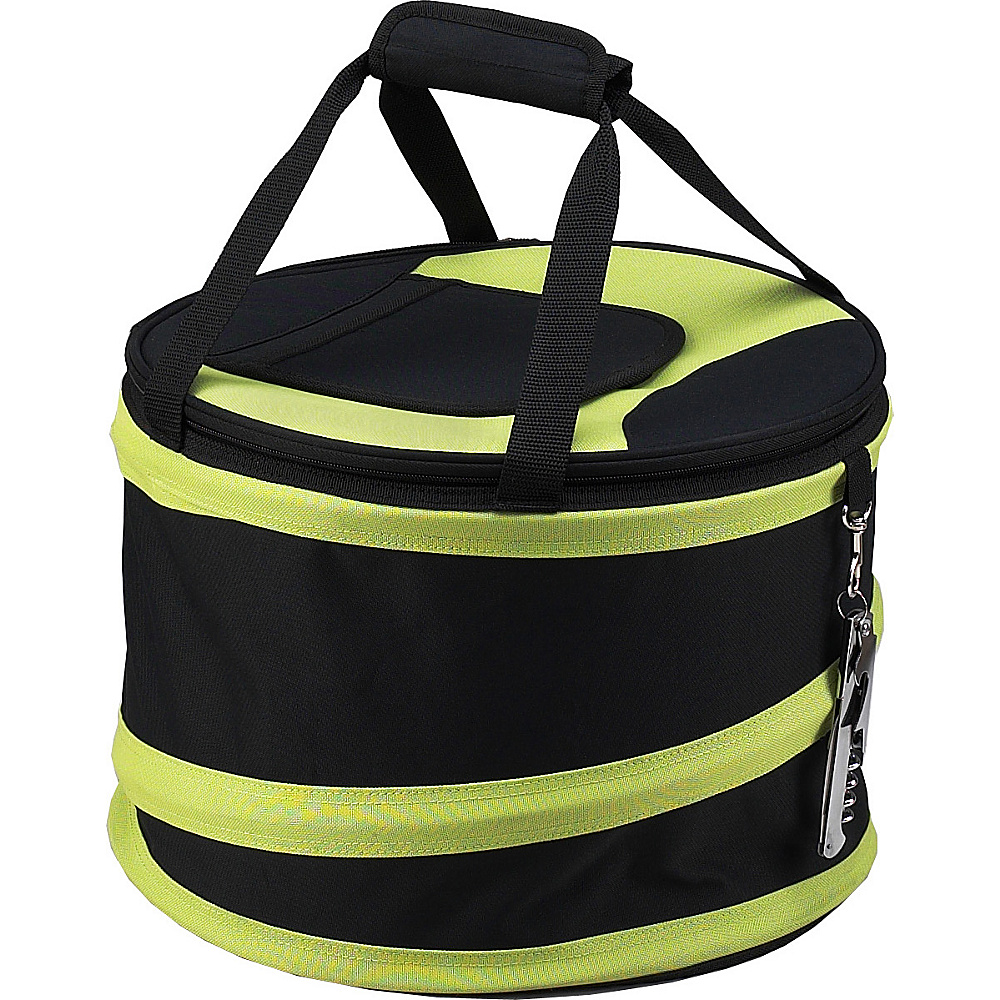 Picnic at Ascot 24 Can Collapsible Cooler with Clip on Corkscrew Black Apple Picnic at Ascot Outdoor Coolers