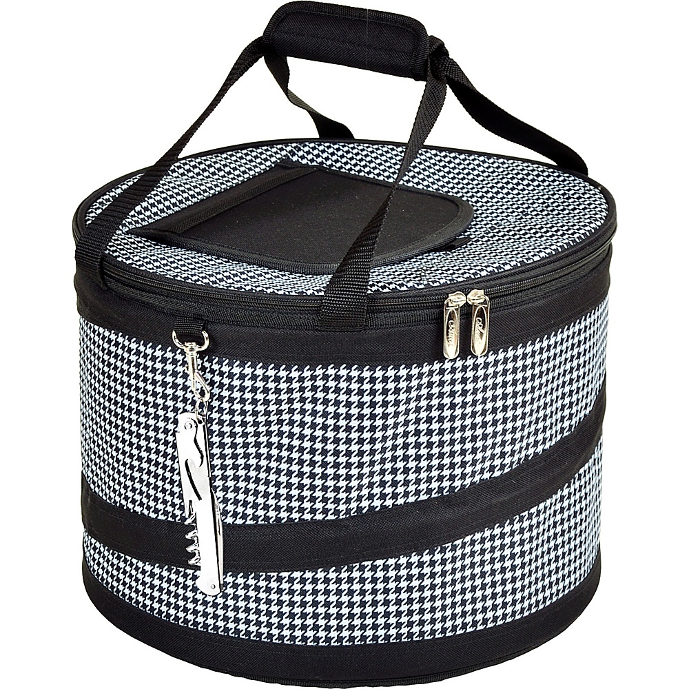 Picnic at Ascot 24 Can Collapsible Cooler with Clip on Corkscrew Houndstooth Picnic at Ascot Outdoor Coolers