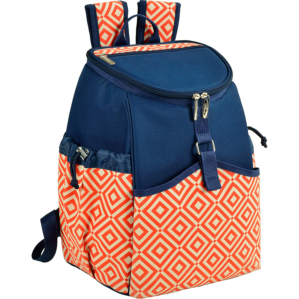 Picnic at Ascot Insulated Backpack Cooler Orange Navy Picnic at Ascot Outdoor Coolers