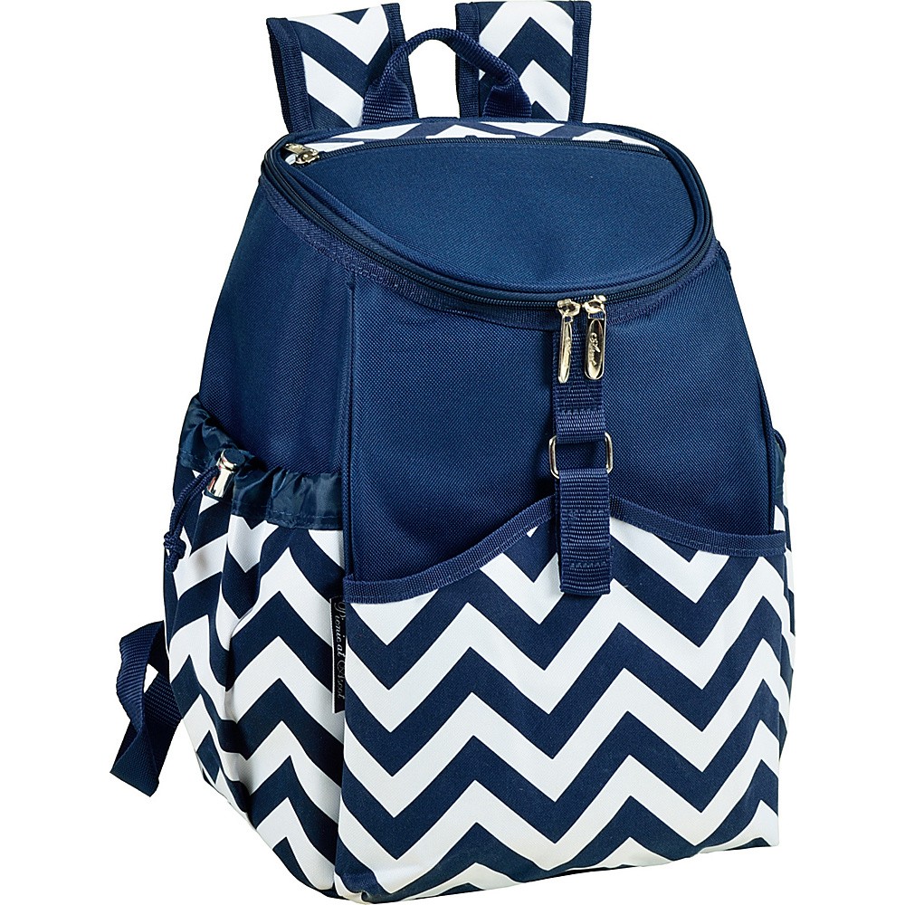Picnic at Ascot Insulated Backpack Cooler Blue Chevron Picnic at Ascot Outdoor Coolers