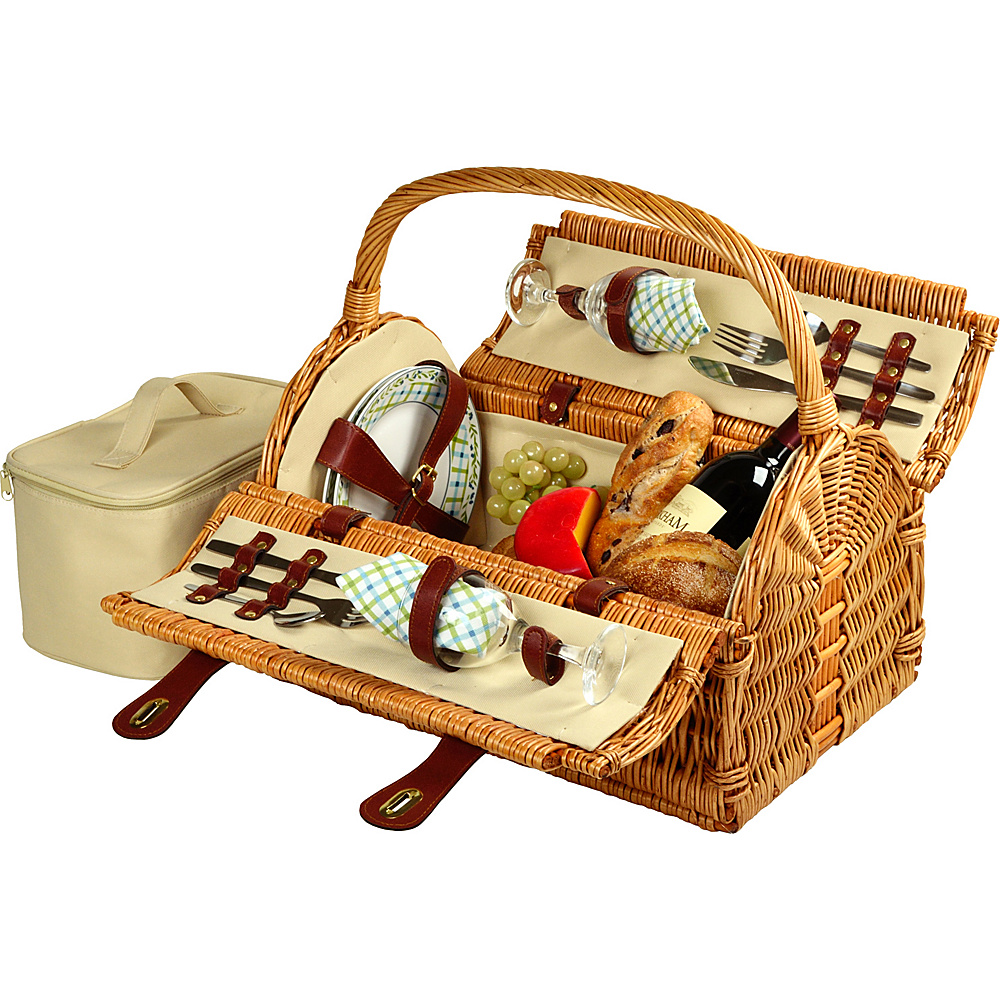 Picnic at Ascot Sussex Willow Picnic Basket with Service for 2 Wicker w Gazebo Picnic at Ascot Outdoor Accessories