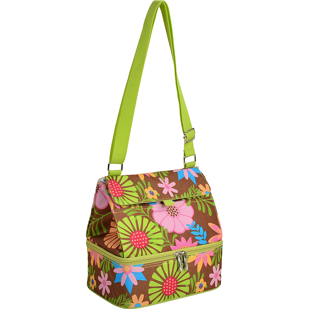 Picnic at Ascot Fashion Insulated Lunch Bag Two Section w Shoulder Strap Floral Picnic at Ascot Travel Coolers