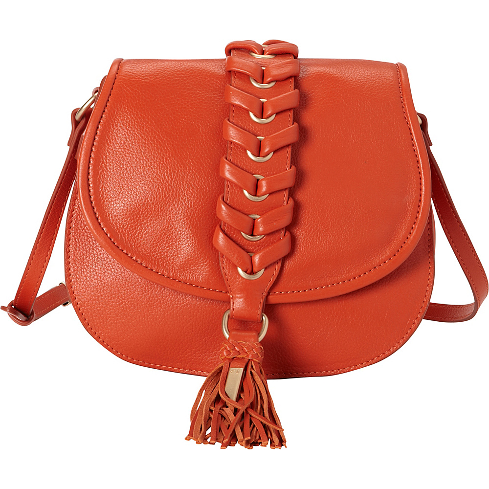 Foley Corinna La Trenza Saddle Bag Papaya Foley Corinna Designer Handbags