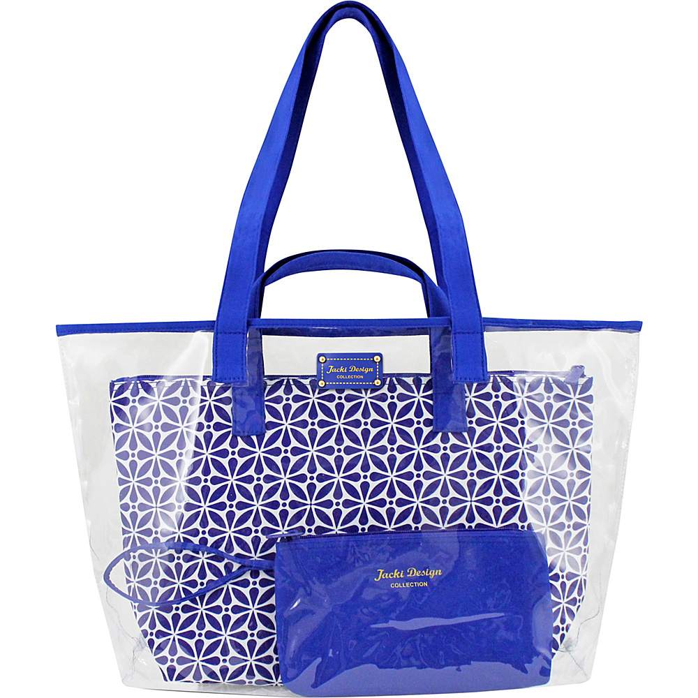 Jacki Design Contour 3 Piece Tote Bag Set Blue Jacki Design Manmade Handbags