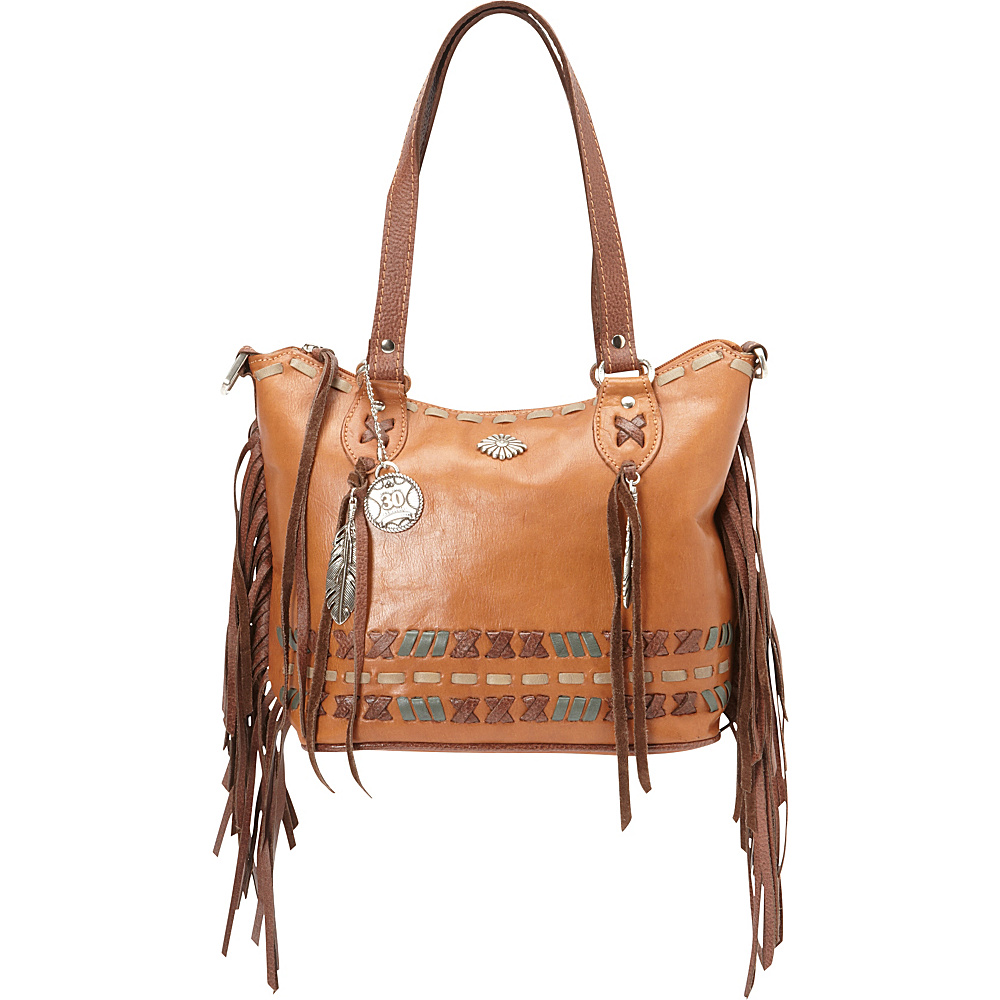 American West Mohican Melody Convertible Bucket Tote Golden Tan American West Leather Handbags