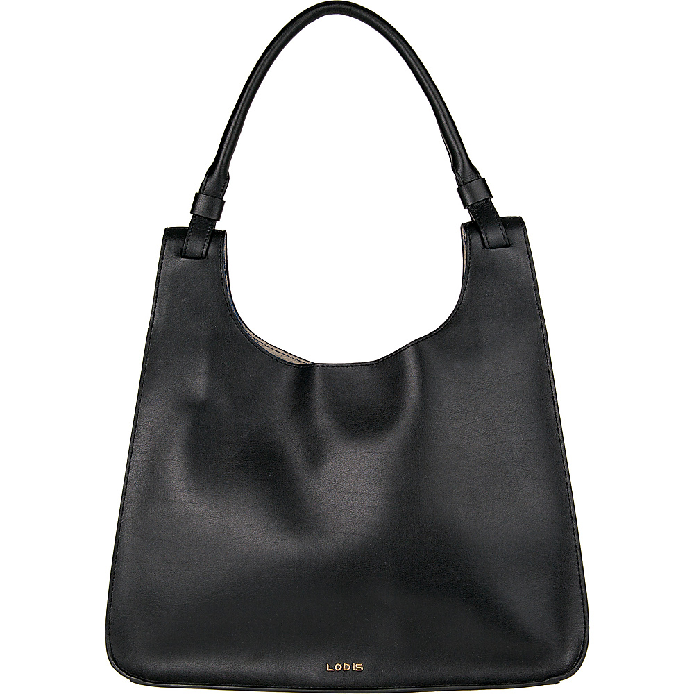 Lodis Blair Dara Hobo Black Taupe Lodis Leather Handbags