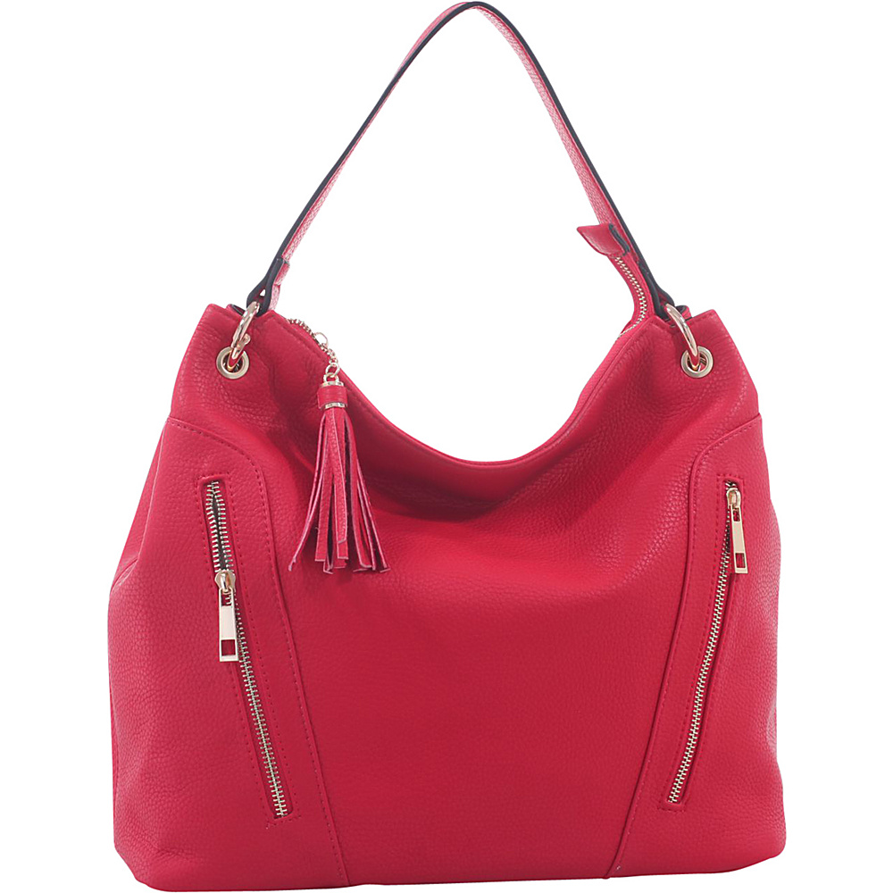 MKF Collection Corinne Tasseled Hobo Bag Red MKF Collection Manmade Handbags