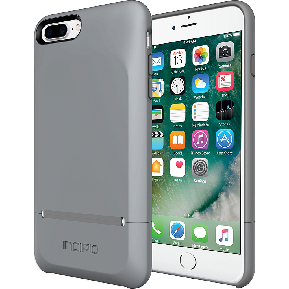 Incipio Stashback for iPhone 7 Plus Gray Gray Incipio Personal Electronic Cases