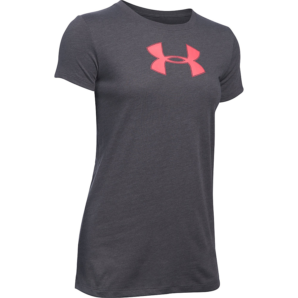 Under Armour Favorite SS Branded T S Carbon Heather Pink Sky Under Armour Women s Apparel