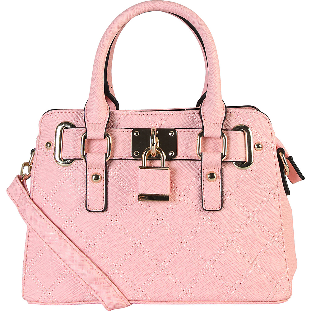 Diophy Women s Multicolor Faux leather Front Lock Decoration Small Mini Shell shape Top handle Handbag Pink Diophy Manmade Handbags