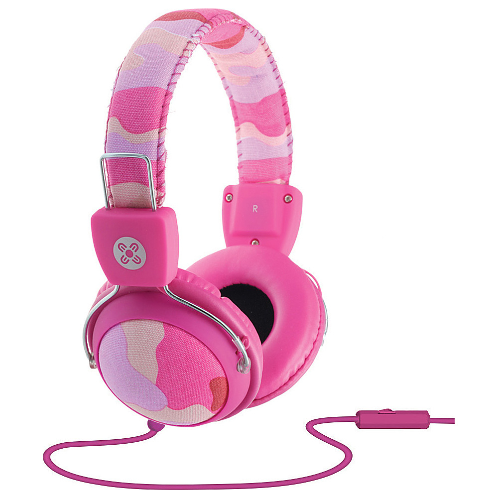 Moki Camo Headphones w In Line Mic Pink Moki Headphones Speakers