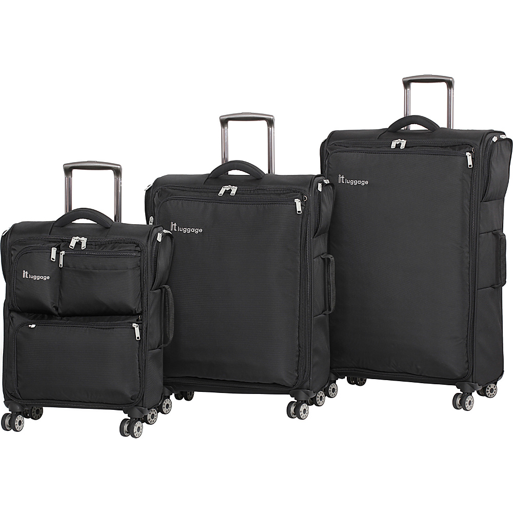 it luggage Carry Tow Nova Scotia 8 Wheel 3 Piece Set Black it luggage Luggage Sets