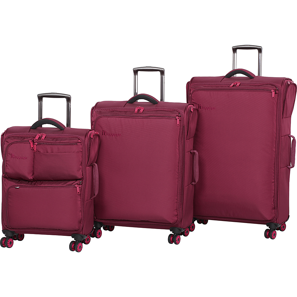 it luggage Carry Tow Nova Scotia 8 Wheel 3 Piece Set Dark Red it luggage Luggage Sets