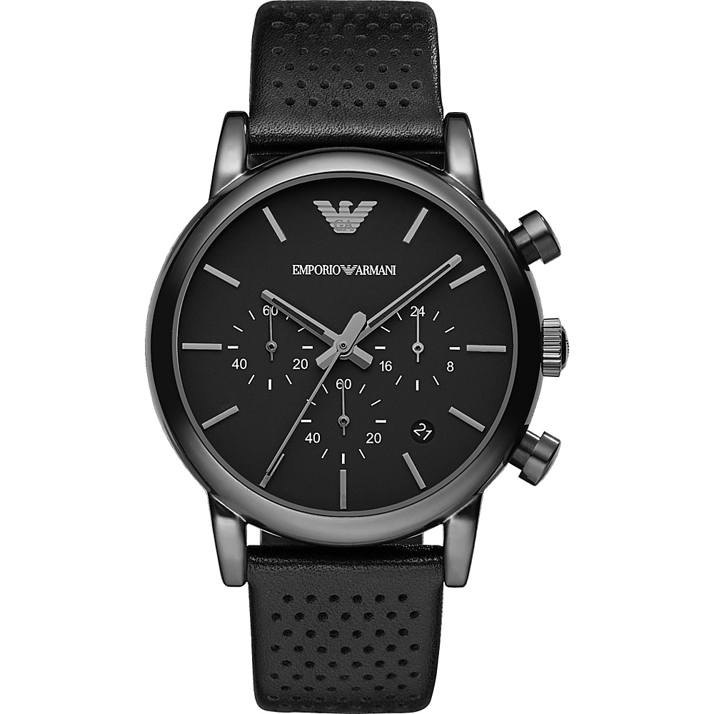 Emporio Armani Classic Chronograph Watch Black Black Emporio Armani Watches