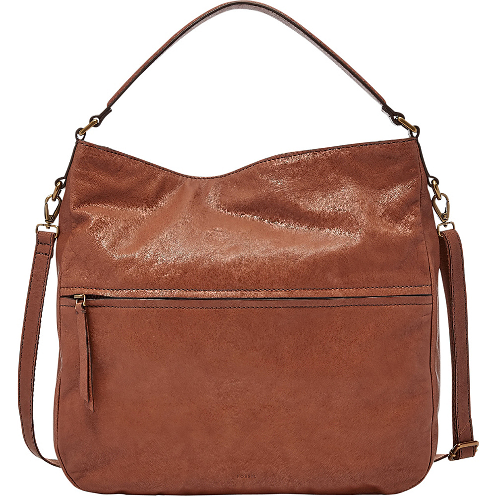 Fossil Corey Hobo Brown Fossil Leather Handbags