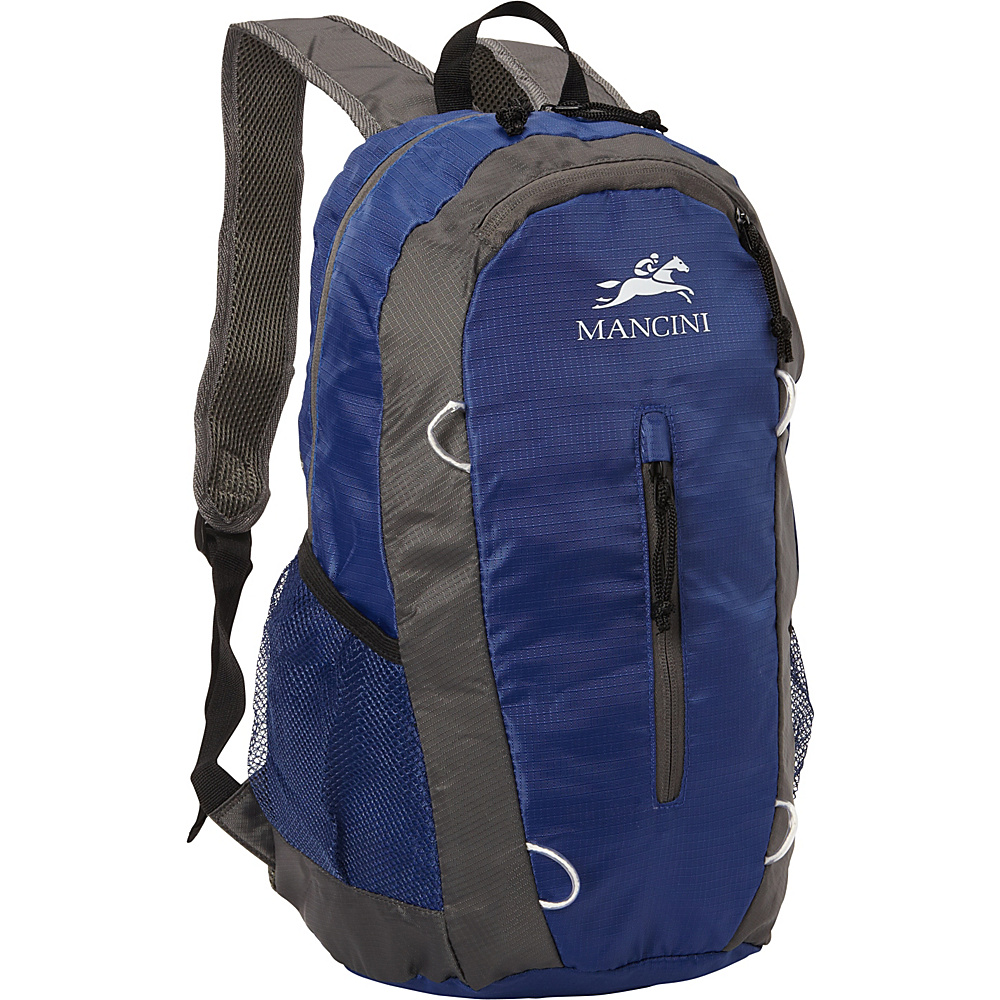 Mancini Leather Goods Travel Packable Daypack Blue Mancini Leather Goods Packable Bags