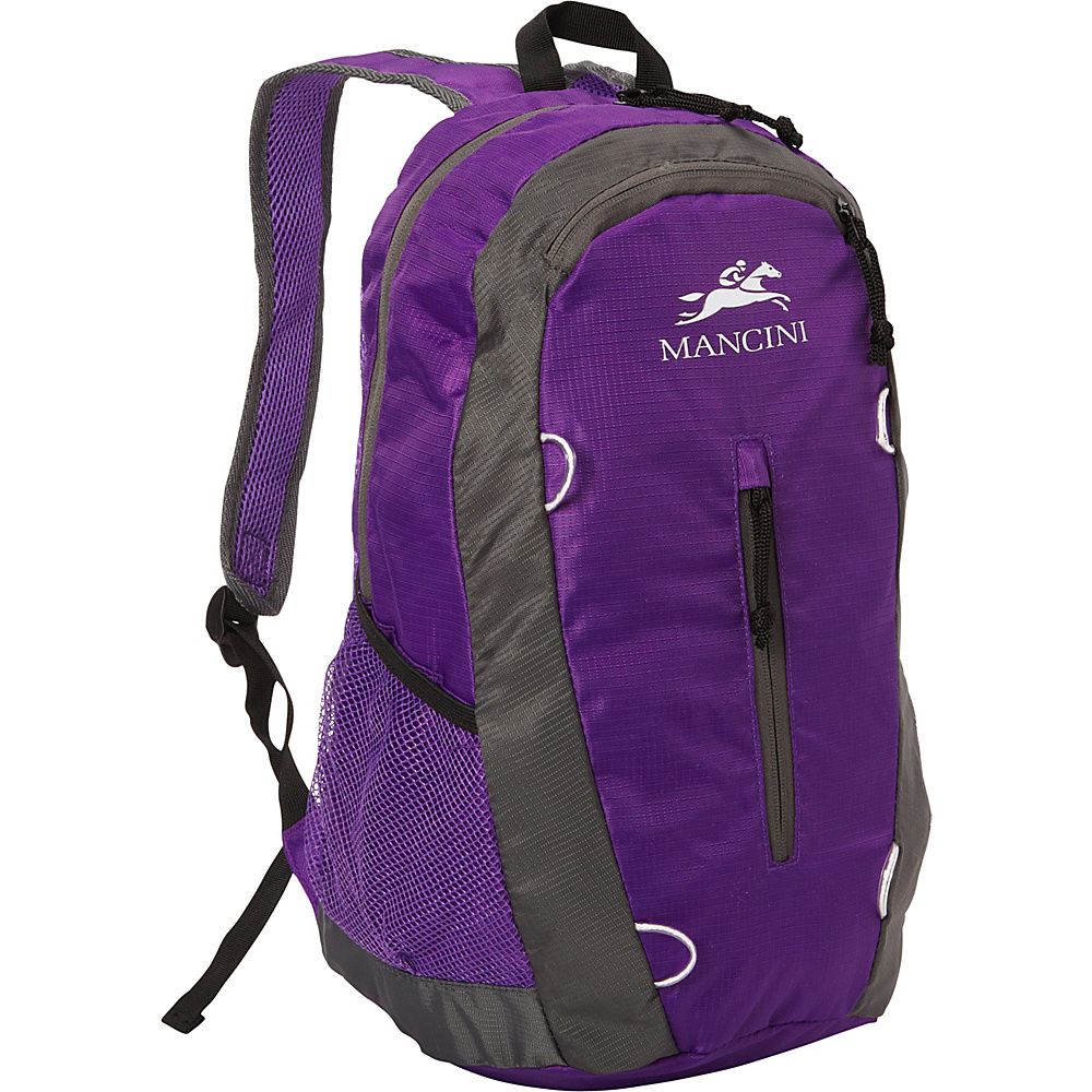 Mancini Leather Goods Travel Packable Daypack Purple Mancini Leather Goods Packable Bags