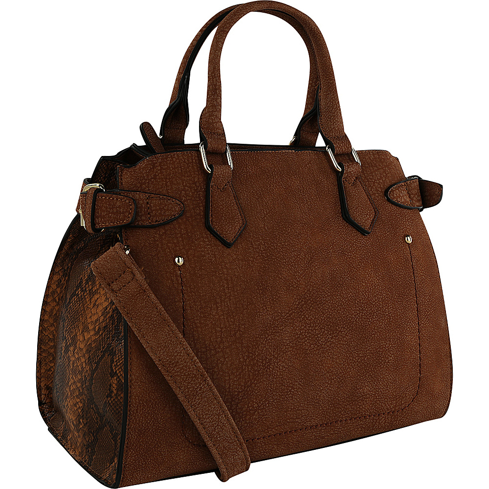 MKF Collection Julia Solid Color Satchel Brown MKF Collection Manmade Handbags