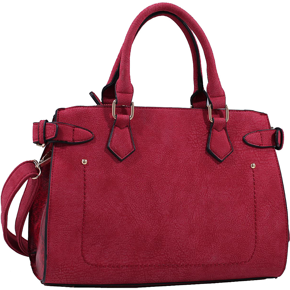MKF Collection Julia Solid Color Satchel Red MKF Collection Manmade Handbags