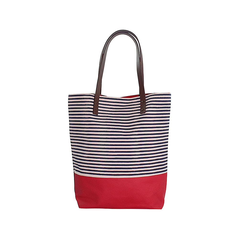 CB Station Seaport Stripes Dipped Tote Navy Stripes amp; Red CB Station Fabric Handbags