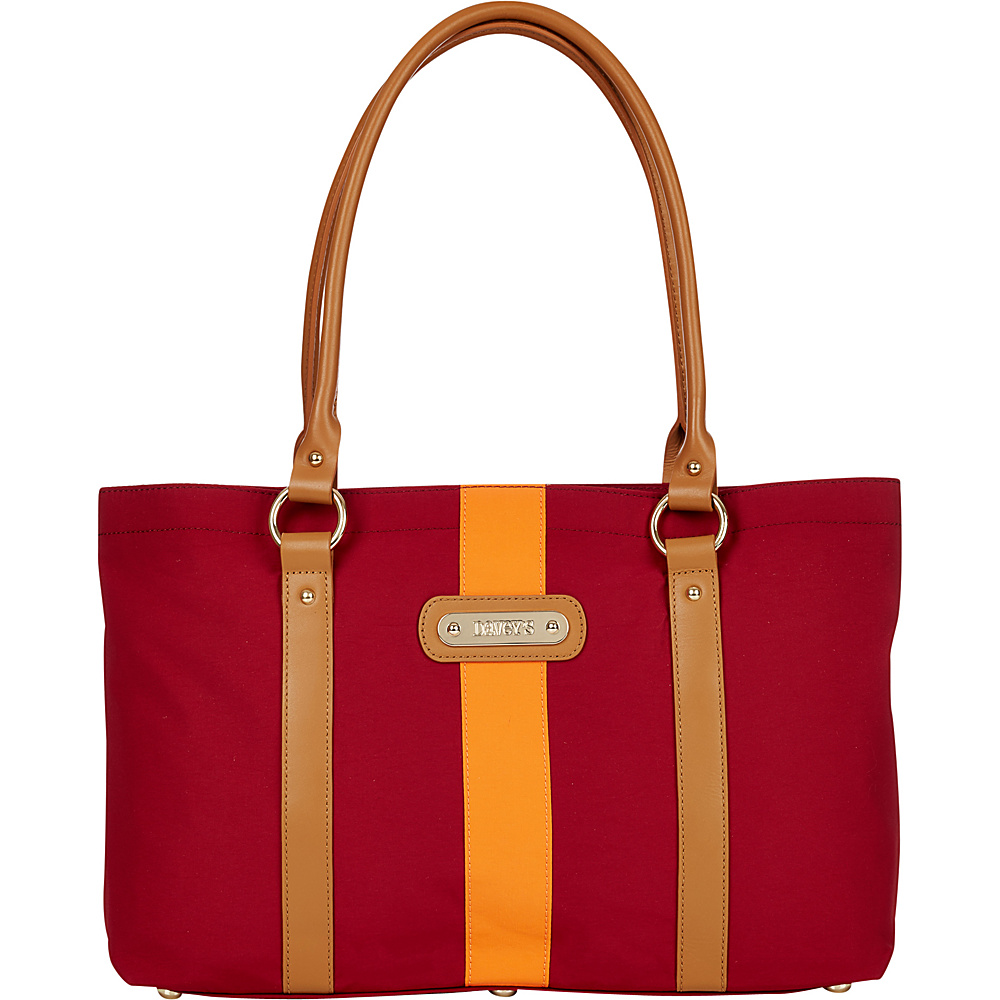 Davey s Large Stripe Tote Maroon Orange Stripe Davey s Fabric Handbags