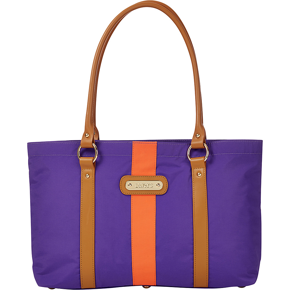 Davey s Large Stripe Tote Purple Orange Stripe Davey s Fabric Handbags