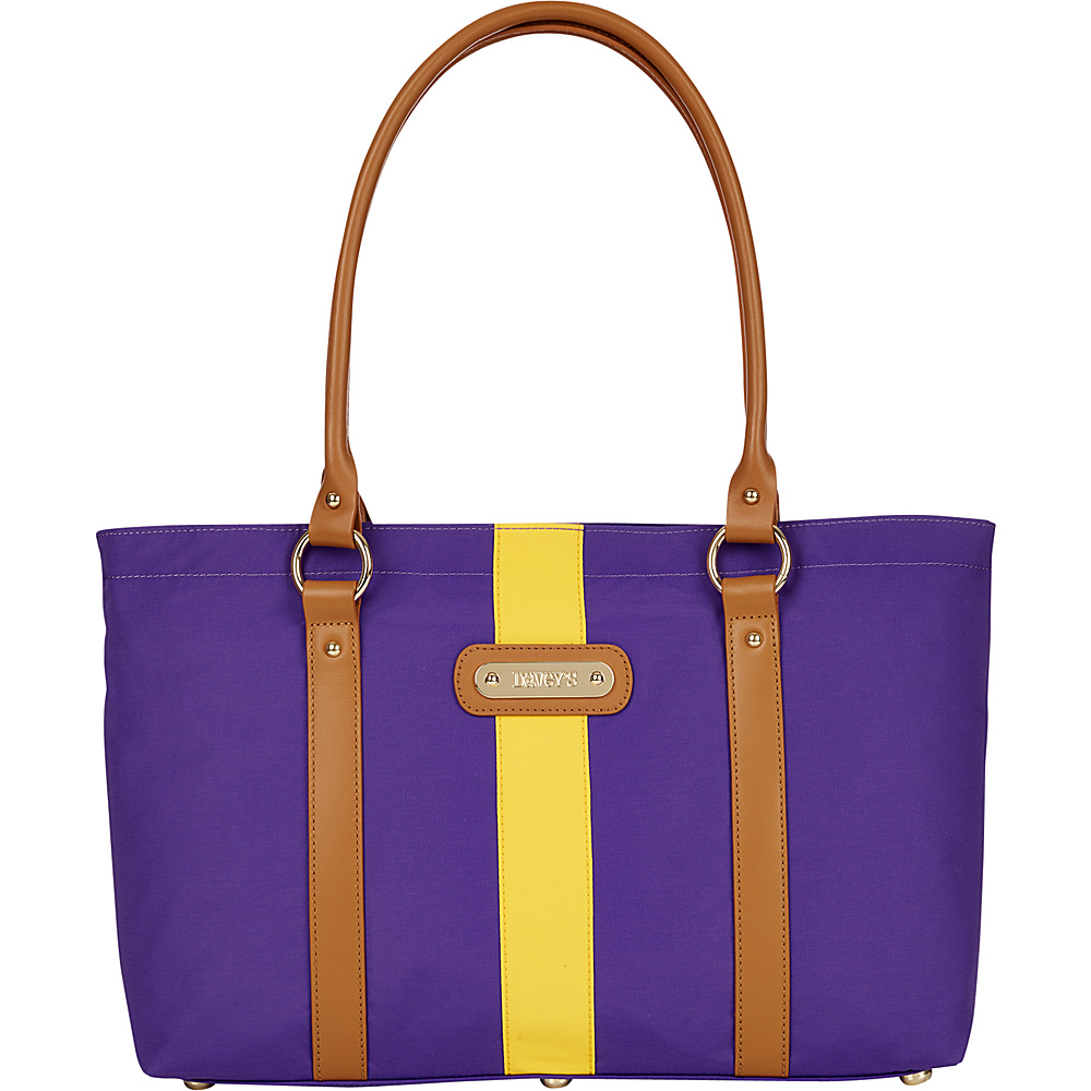 Davey s Large Stripe Tote Purple Gold Stripe Davey s Fabric Handbags