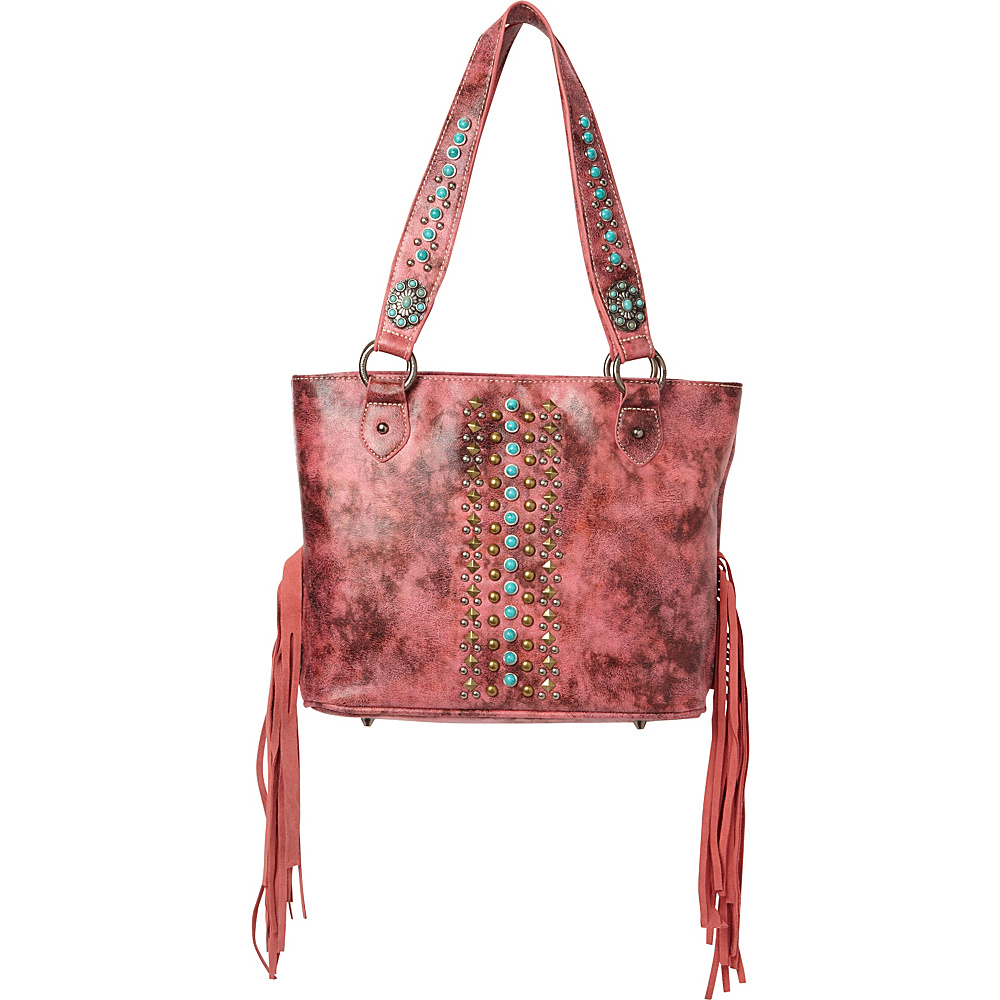 Montana West Studded Fringe Collection Pink Montana West Manmade Handbags