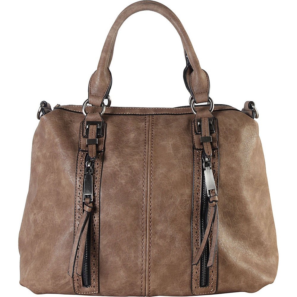 Diophy Double Front Pockets Doctor-Style Tote Khaki - Diophy Manmade Handbags