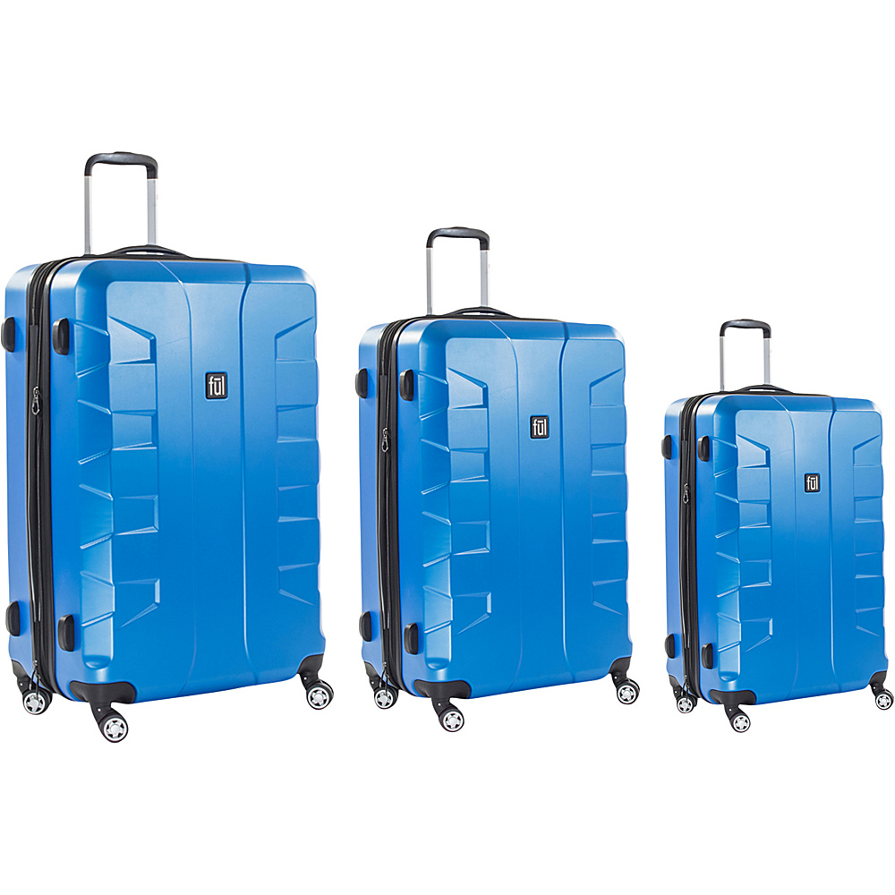 ful Laguna Series 3 Piece Spinner Luggage Set Light Blue ful Luggage Sets
