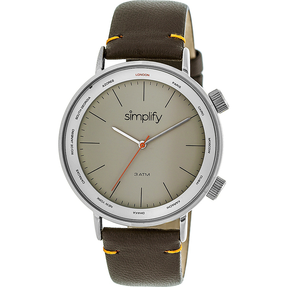 Simplify The 3300 Unisex Watch Dark Brown Silver Grey Simplify Watches