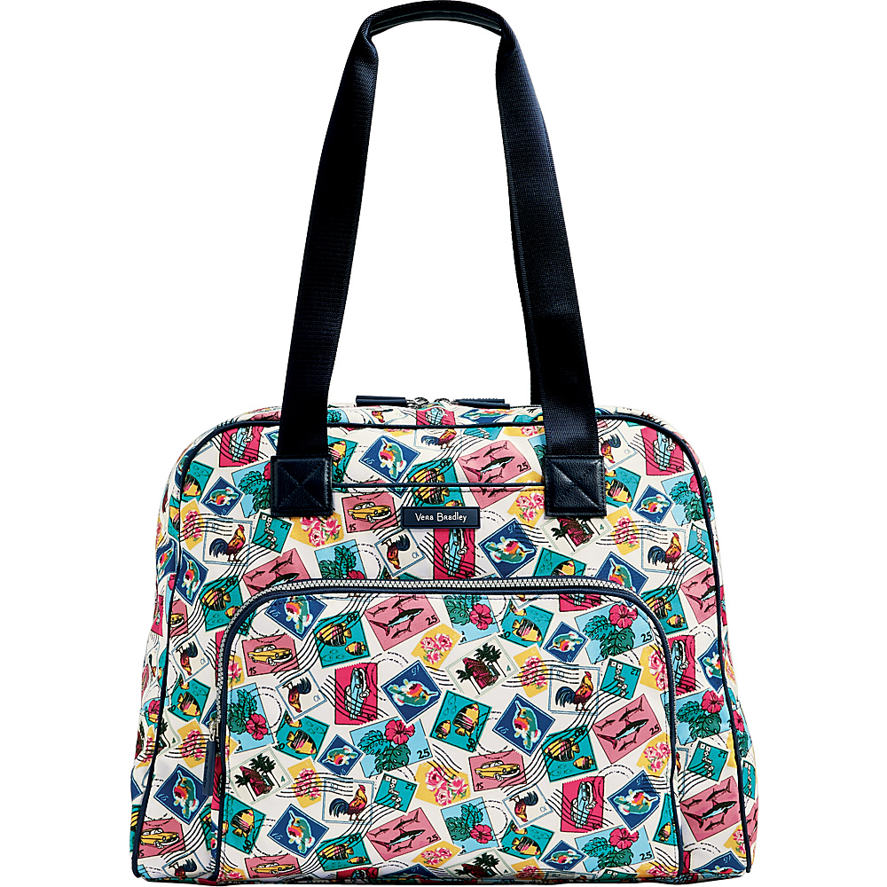 Vera Bradley Lighten Up Go Anywhere Carry On Cuban Stamps Vera Bradley Luggage Totes and Satchels