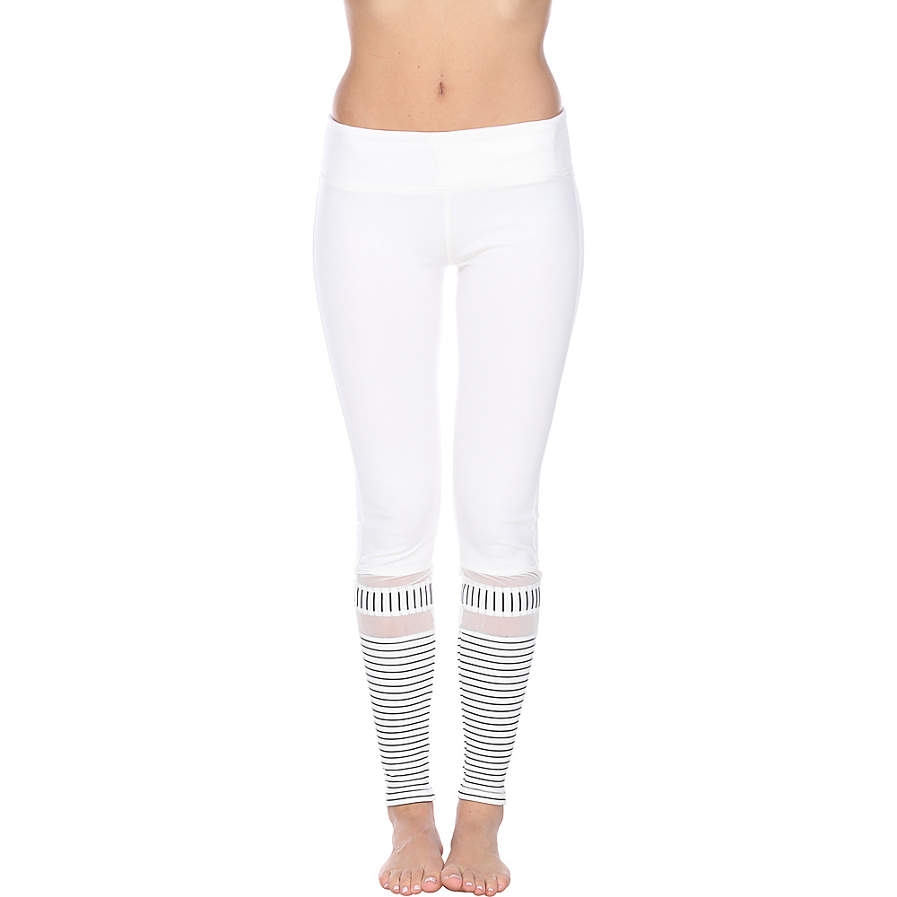 Electric Yoga StripeMesh Legging XS White Electric Yoga Women s Apparel