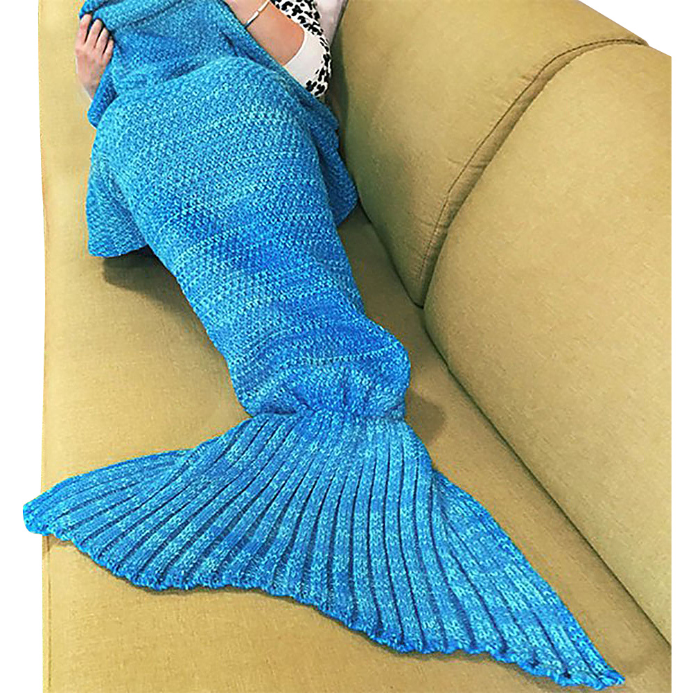 Koolulu Mermaid Blanket Coral Blue Koolulu Travel Pillows Blankets