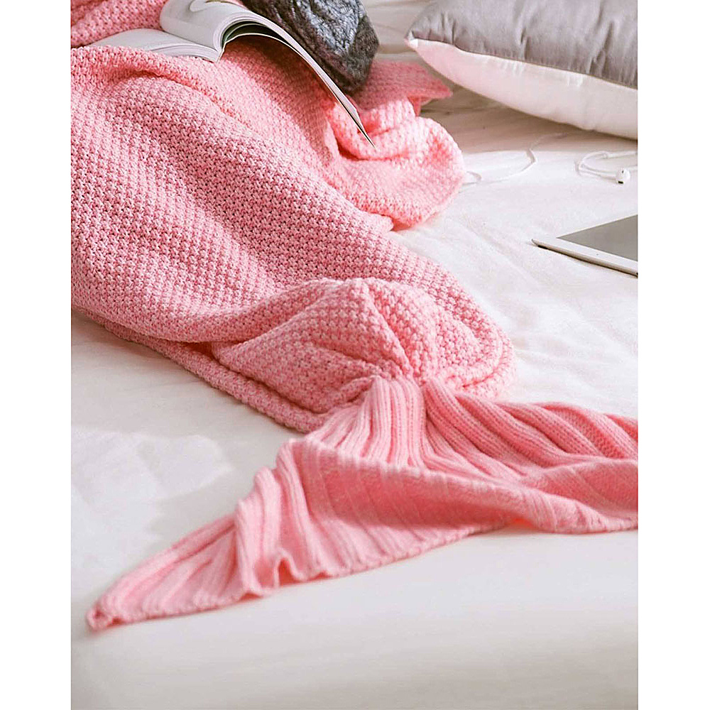 Koolulu Mermaid Blanket Light Pink Koolulu Travel Pillows Blankets