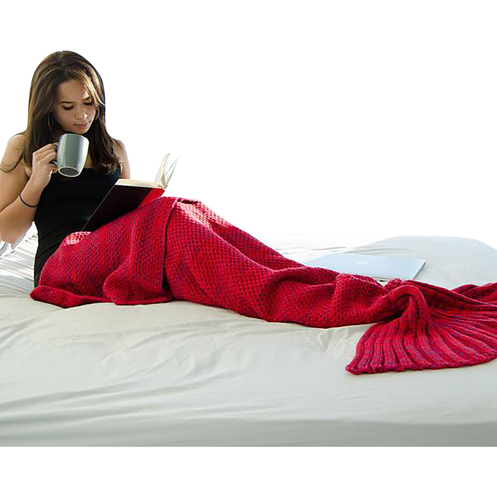 Koolulu Mermaid Blanket Red Koolulu Travel Pillows Blankets