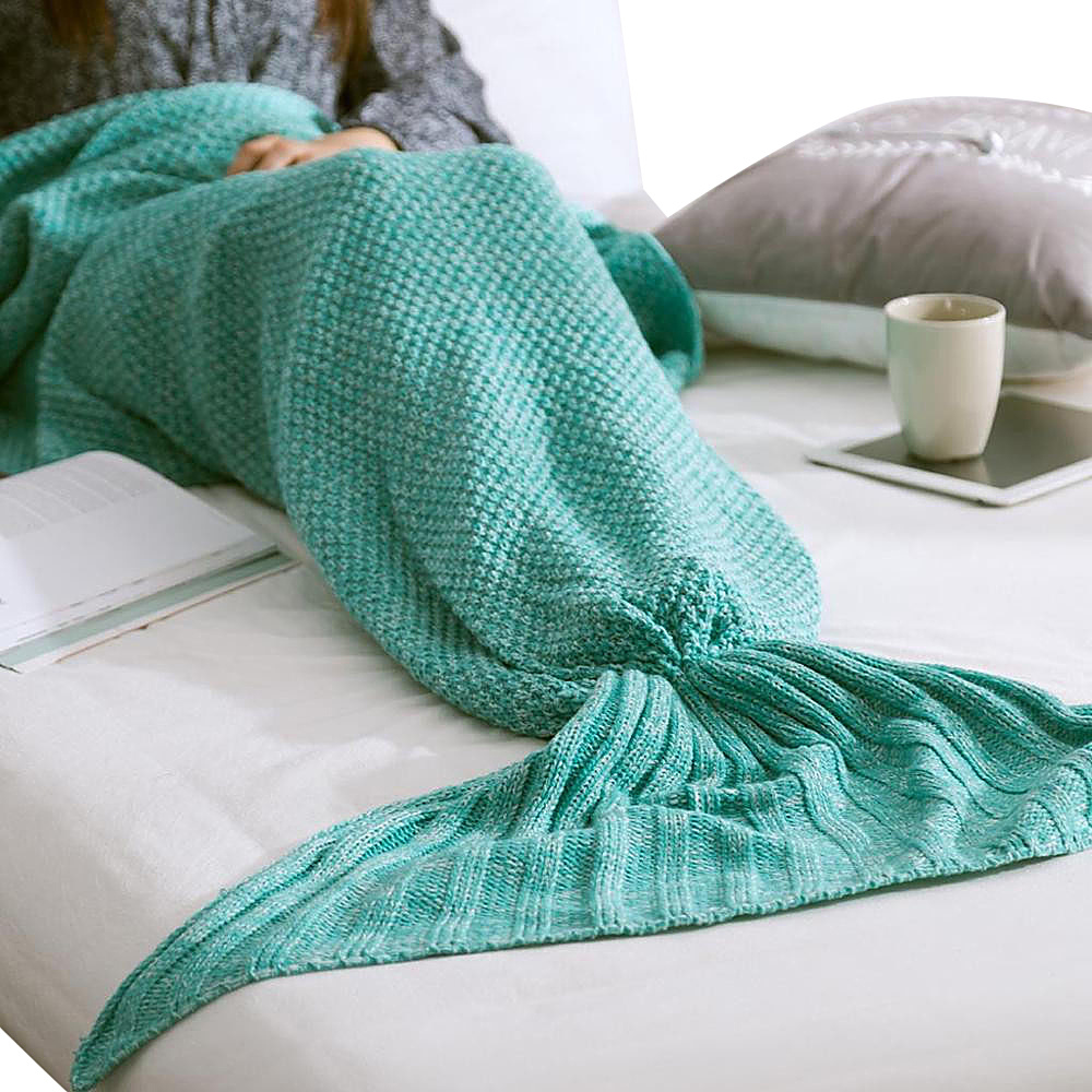 Koolulu Mermaid Blanket Green Koolulu Travel Pillows Blankets