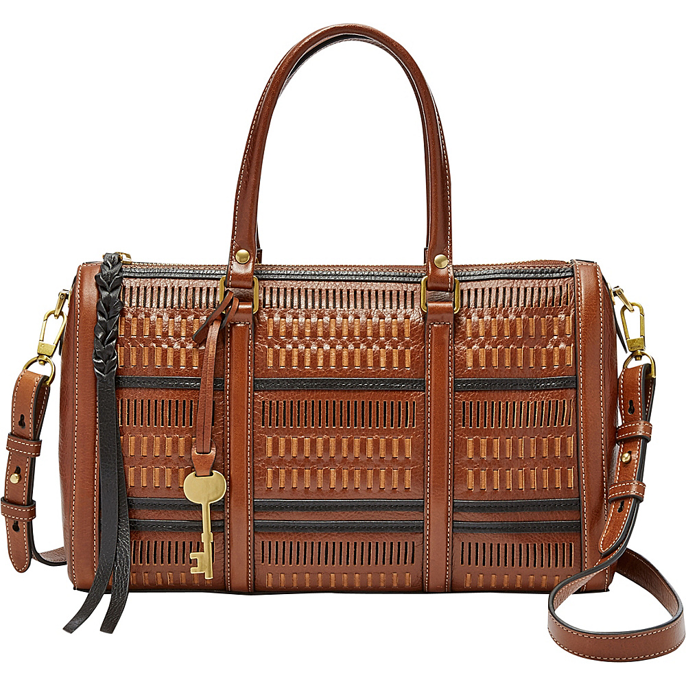 Fossil Kendall Satchel Multi Brown Fossil Leather Handbags