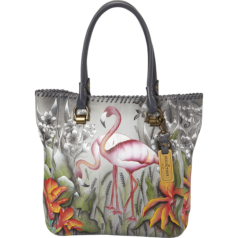 Anuschka Large Shopper Flamboyant Flamingos Anuschka Leather Handbags