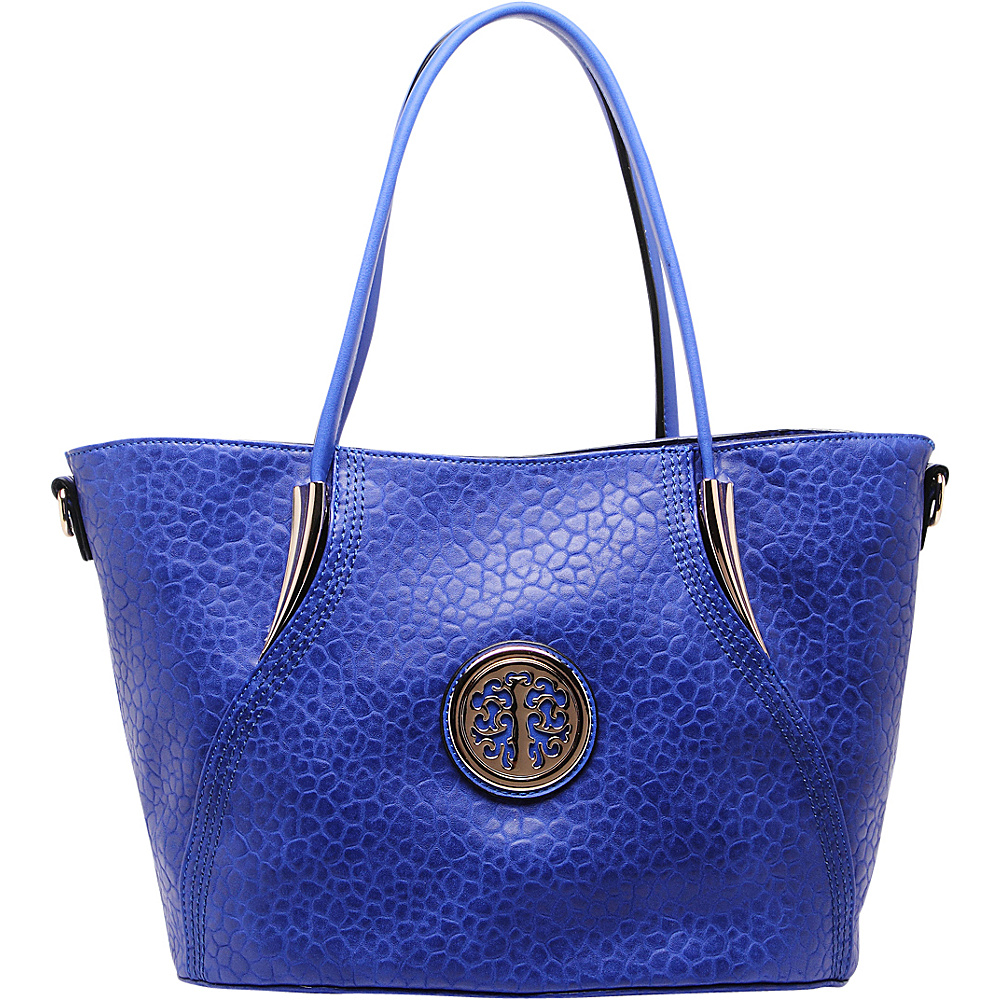 MKF Collection Selma Embossed Tote Blue MKF Collection Manmade Handbags